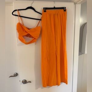 Vibrant Orange Women's pant set